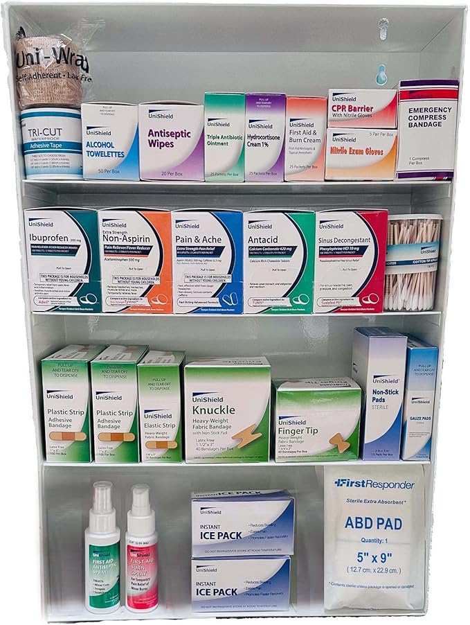 4-Shelf Restaurant Metal 1st Aid Cabinet Class B, Large Capacity First Aid Wall - Image 3