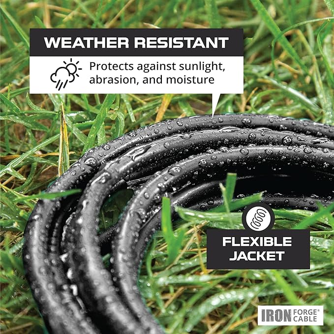 Iron Forge Cable 12 Gauge Outdoor Extension Cord 6 Ft, SJTW 12/3 Heavy Duty - Image 6