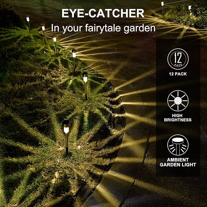 Dream Master Solar Lights Outdoor Waterproof, Stainless Steel LED Landscape - Image 3