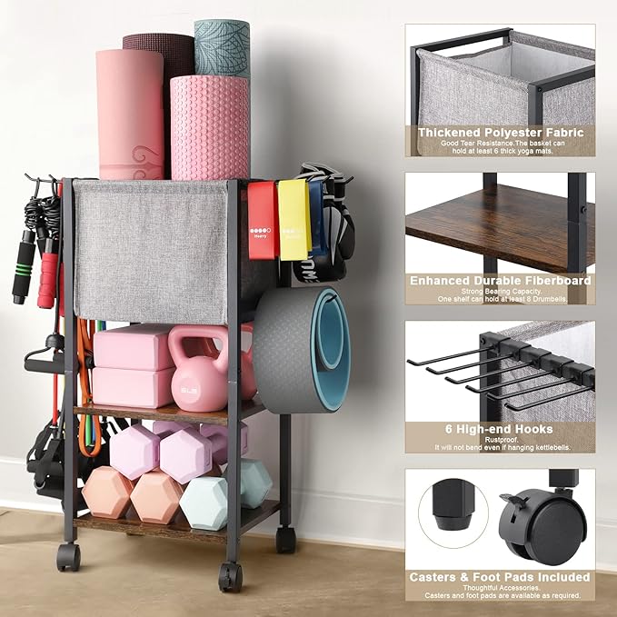 Yoga Mat Storage Rack Home Gym Equipment Workout Equipment Organizer Yoga Mat - Image 2