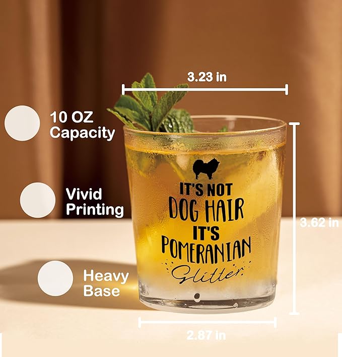 Nogrit Pomeranian Gifts Whiskey Glasses 10 oz, Dog Lovers Gifts, Funny It's Not - Image 2