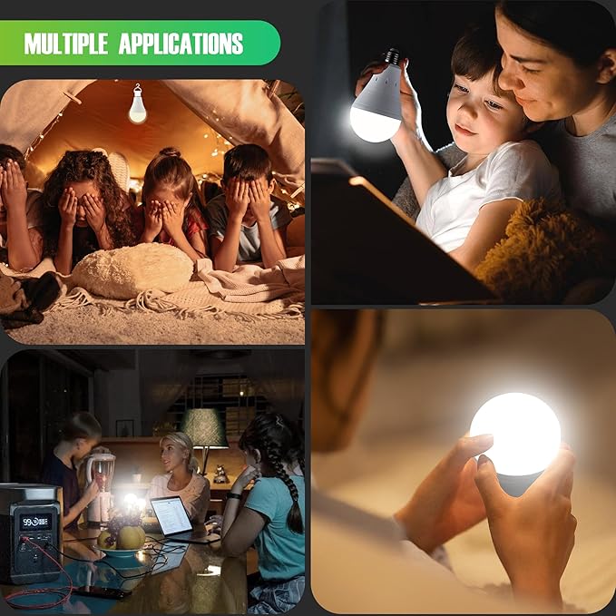 DEBAOBULB 10 Pack Rechargeable Emergency Light Bulbs, Battery Powered LED Light - Image 7