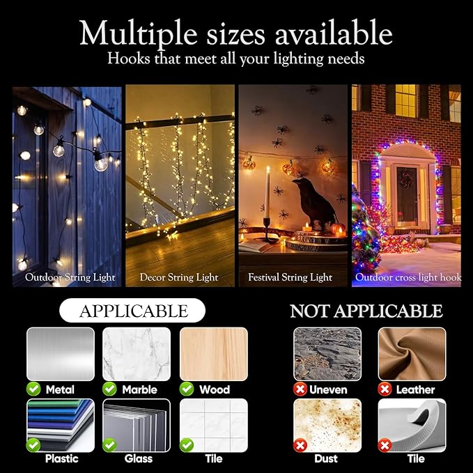 80Pcs Hooks for Outdoor String Lights Clips: Heavy Duty Cable Clips - Image 4