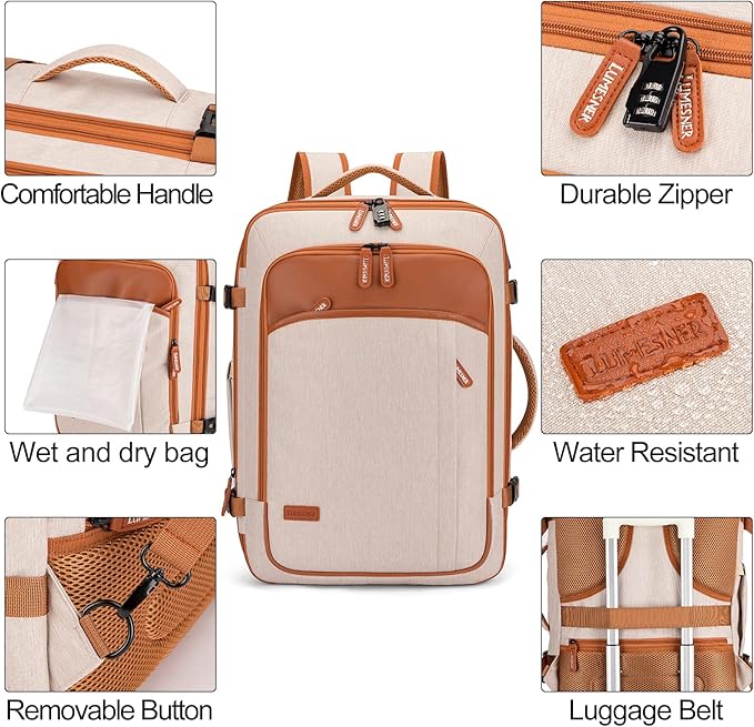 Lumesner Carry on Travel Backpacks, Extra Large 40L Flight Approved Bag - Image 7