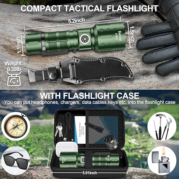 Banral Flashlights High Lumens Rechargeable, Super Bright Long Range Small - Image 2