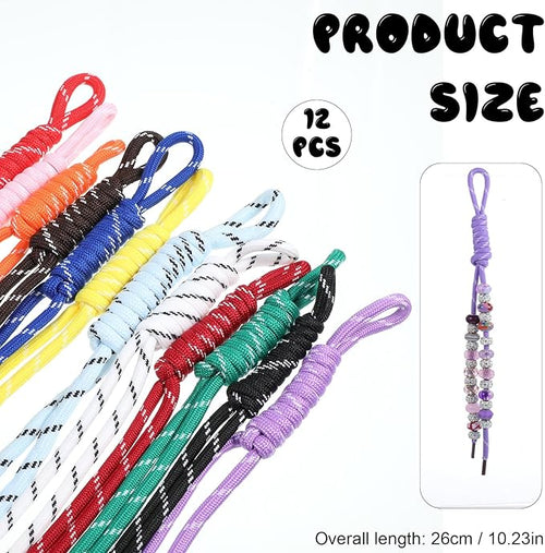 12 PCS Paracord Keychain Bag Charms, Colorful Paracord Rope Keychain Braided - Image 2