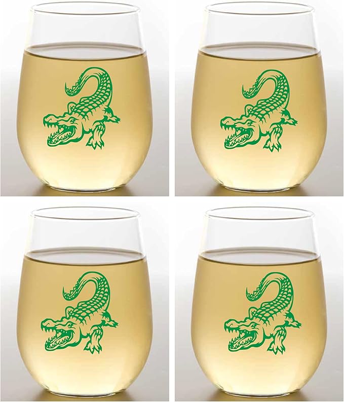 Set of 4 Shatterproof Designer 16 oz Plastic Wine Glasses MADE in the USA by Unknown