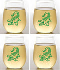 Set of 4 Shatterproof Designer 16 oz Plastic Wine Glasses MADE in the USA by Unknown