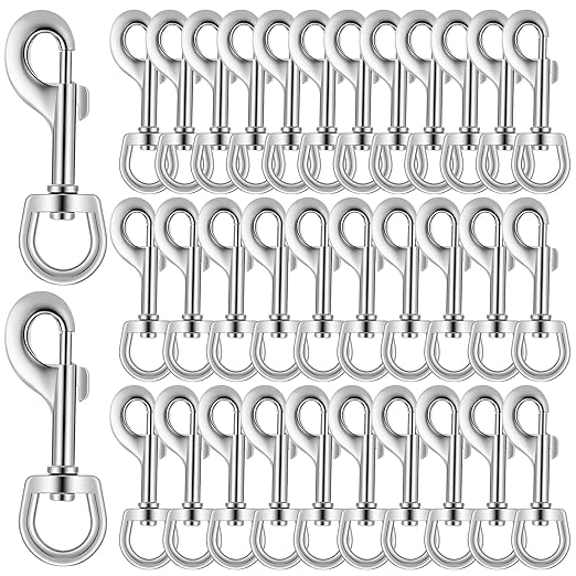 36 Pcs Swivel Snap Hooks, 2.76 Inch Heavy Duty Flag Clasp Single Ended Clip by MAQUITA