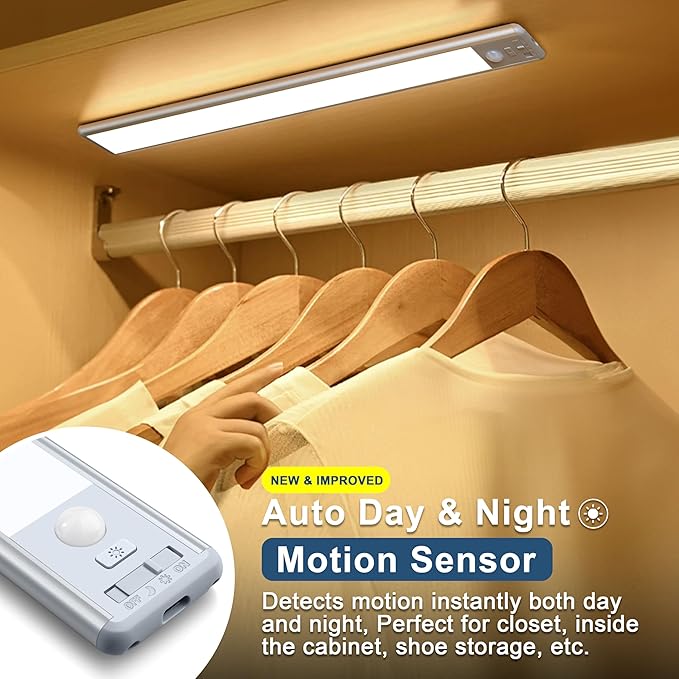 Reoshine Under Cabinet Lighting, 40 LED Motion Sensor Light Indoor Rechargeable - Image 3