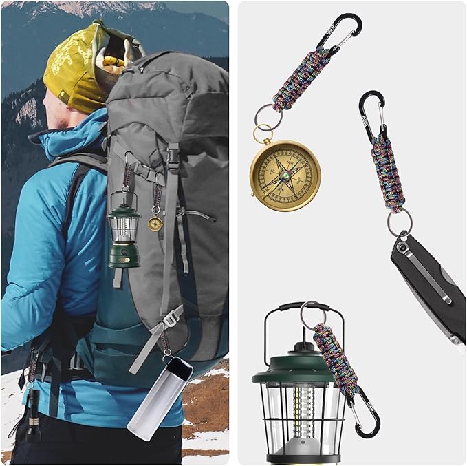 EOTW Paracord Keychain for Men Women Paracord Carabiner Backpack Keychain - Image 2