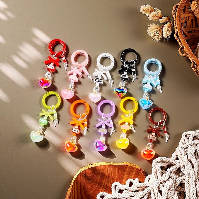 Carabiner Clip 48Pcs Rose Metal Key Ring Clip Circle Keychain Rings Bulk Spring - Image 5