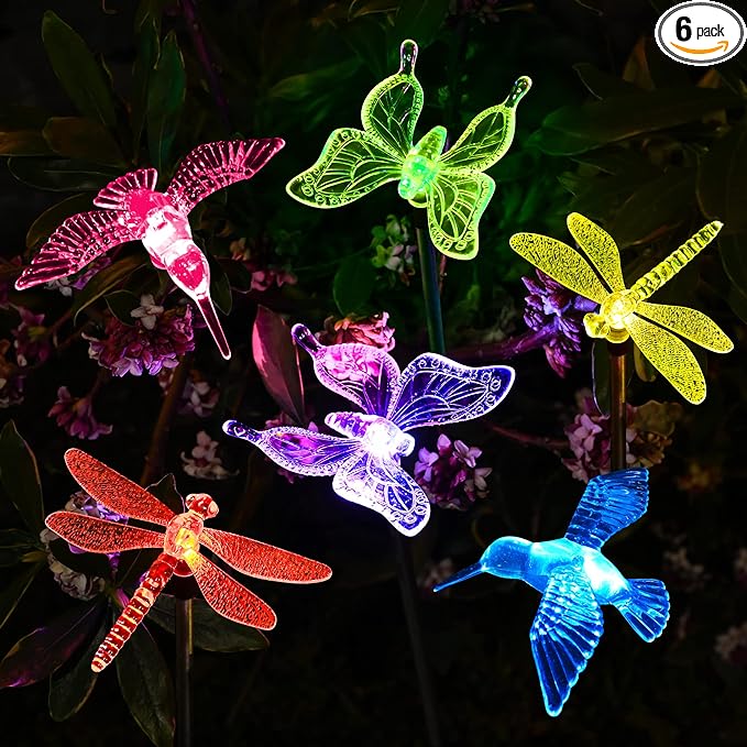 SOLPEX Solar Garden Lights, 6 Pack Solar Butterfly Lights Outdoor Decorations by Solpex
