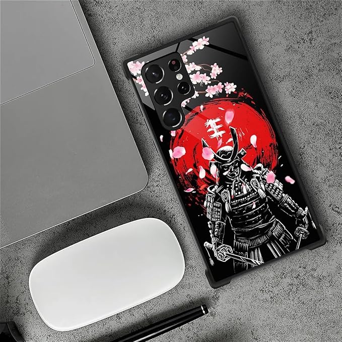for Samsung Galaxy S22 Ultra Case, Sakura Japanese Samurai Pattern Graphic - Image 6