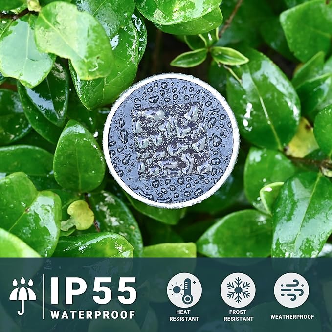 SOLPEX 16 Pack Solar Outdoor Lights Pathway, Stainless Steel Solar Lights - Image 5