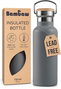 Bambaw Travel Water Bottle Stainless Steel 24 oz, Insulated Stainless Steel by Bambaw