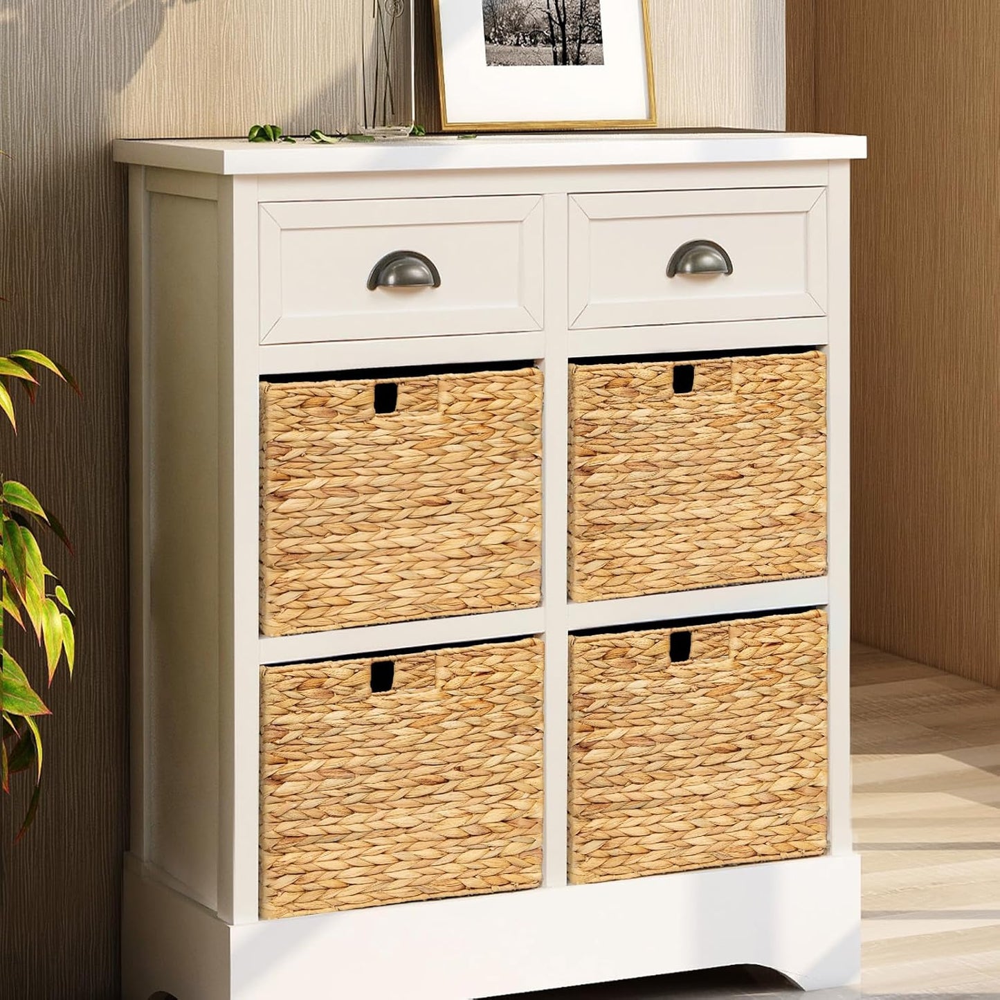 Storage Baskets，Wicker Baskets,Hyacinth Basket For Shelf,Folding 2 Packs Handmade Woven, Seagrass Baskets,Shelf Baskets For Storage Toys Books And Clothes and Other What You Want