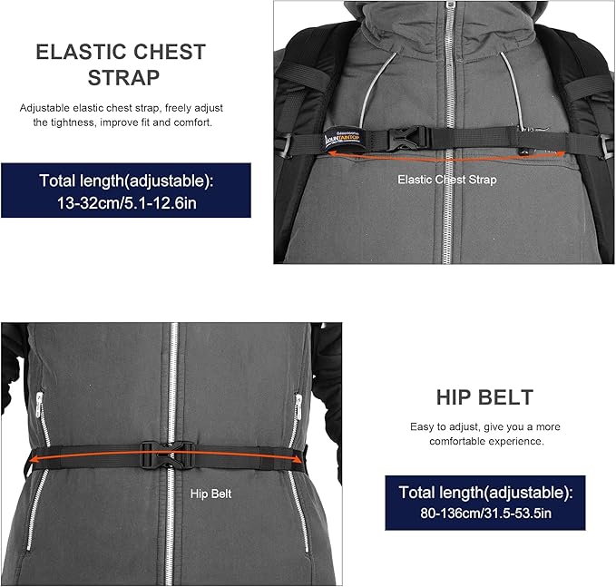 MOUNTAINTOP Hiking Backpack, 25/30L Camping Backpack, Men Women Hiking Daypack - Image 8