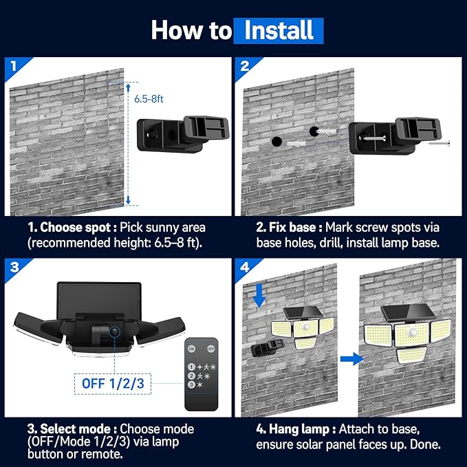 Adewalk 3000LM Solar Outdoor Lights - Image 5