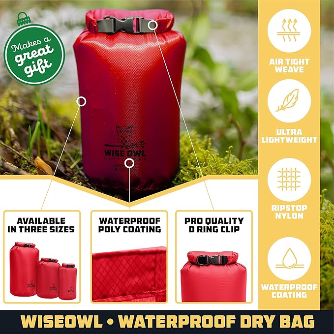 Wise Owl Outfitters Waterproof Dry Bag 3-Pack – Lightweight & Airtight - Image 2