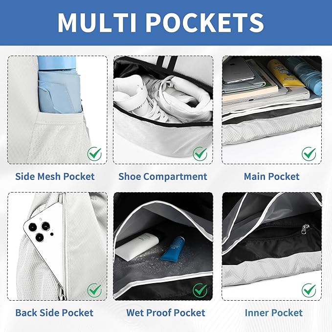 JELUTAR Drawstring Backpack Gym Bag - Image 4