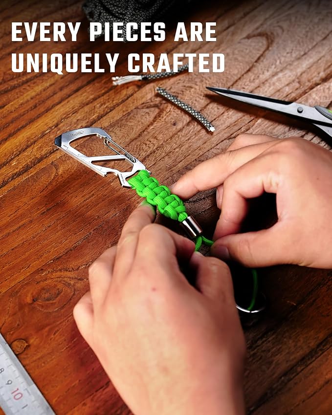 KeyUnity KC04 Paracord Keychain Carabiner Clip, Braided Lanyard - Image 8