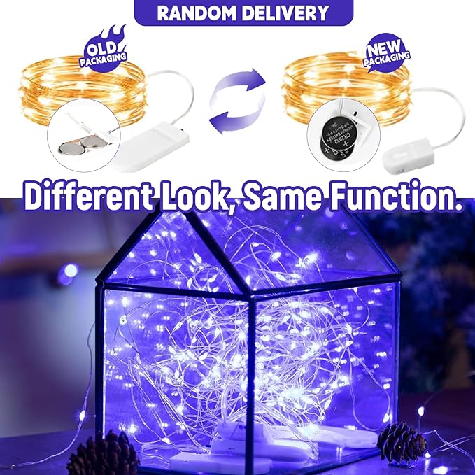 12-Pack LED Fairy Lights 7 Feet Battery Powered Waterproof Silver Wire 20 Slim - Image 5