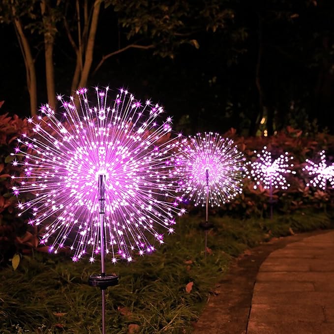 JJGoo Solar Firework Lights, 2 Pack 180 LEDs 2 Lighting Modes Solar Lights - Image 7