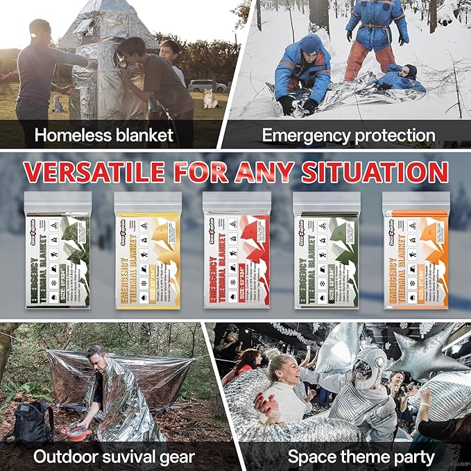 SecuCaptain Survival Emergency Thermal Blankets: Extra Large 84” x63” Space - Image 8