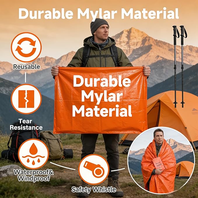 Sleeping Bag, Terrashell Blanket, Emergency Sleeping Bag, Waterproof, Compact - Image 5