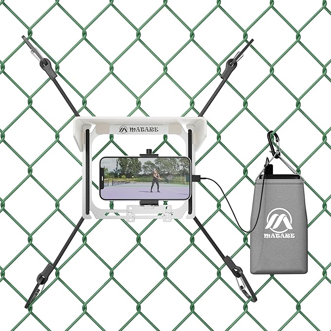 Cell Phone Fence Mount with Shade, Mounting Kit Works with iPhone, Mevo Start by Matare