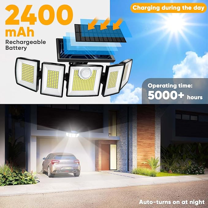 MDCMDCM Outdoor Solar Light Motion Sensor Waterproof - Image 3