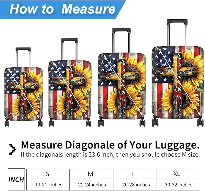 Luggage Cover Protector for 19-20 Inch Suitcases, TSA Approved Elastic Travel - Image 2