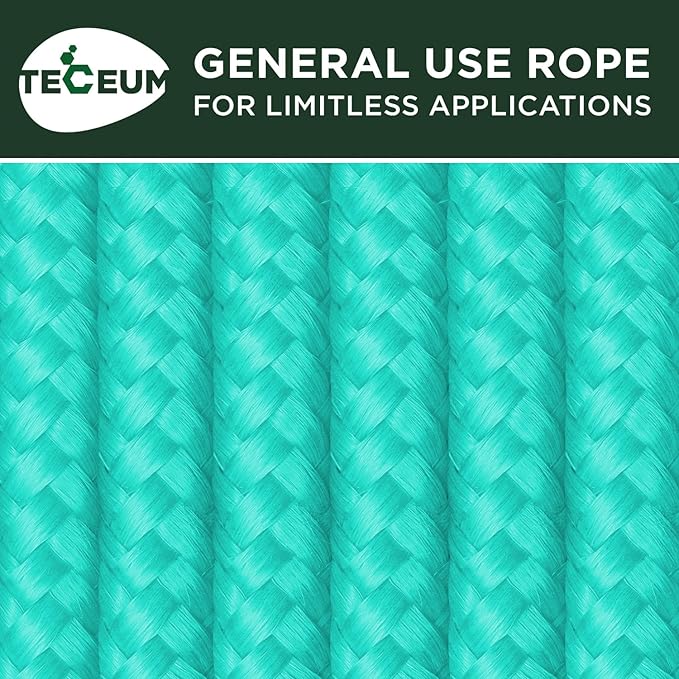 TECEUM Rope – 90 Feet x 3/8 Inch – Green Wave – Strong All-Purpose Utility Rope - Image 9