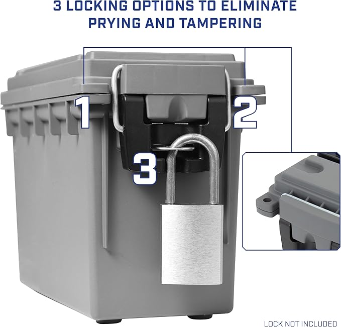 Sheffield 12628 Ammo Storage Box, Stackable .30 Cal Field Boxes, Water and Dust - Image 5
