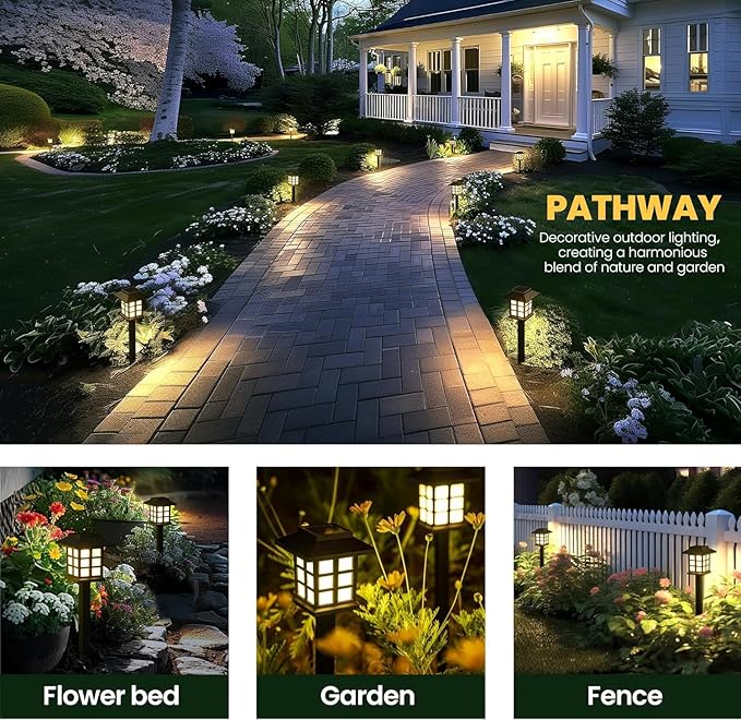 GIGALUMI Solar Outdoor Lights，6 Pack LED Solar Lights Outdoor Waterproof - Image 3