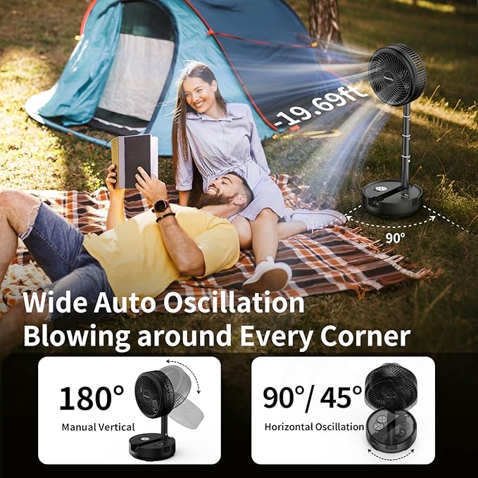 Socool 40000mAh Portable Fan Foldable Battery Rechargeable - Image 4