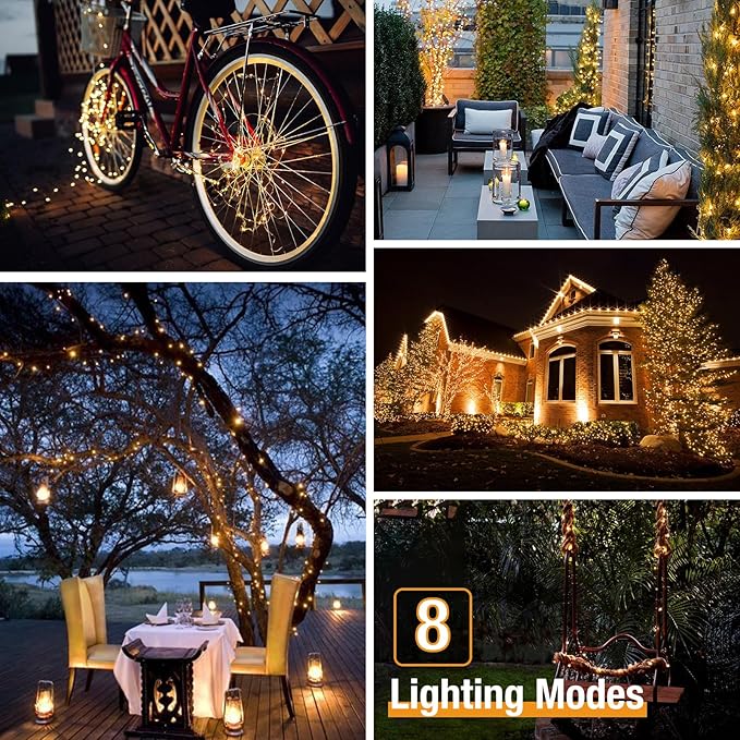 btfarm 4 Pack Solar String Lights Outdoor - Image 3