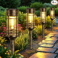 LETMY 4 Pack Brown Solar Pathway Lights Outdoor, Bright Solar Lights Outdoor by Letmy