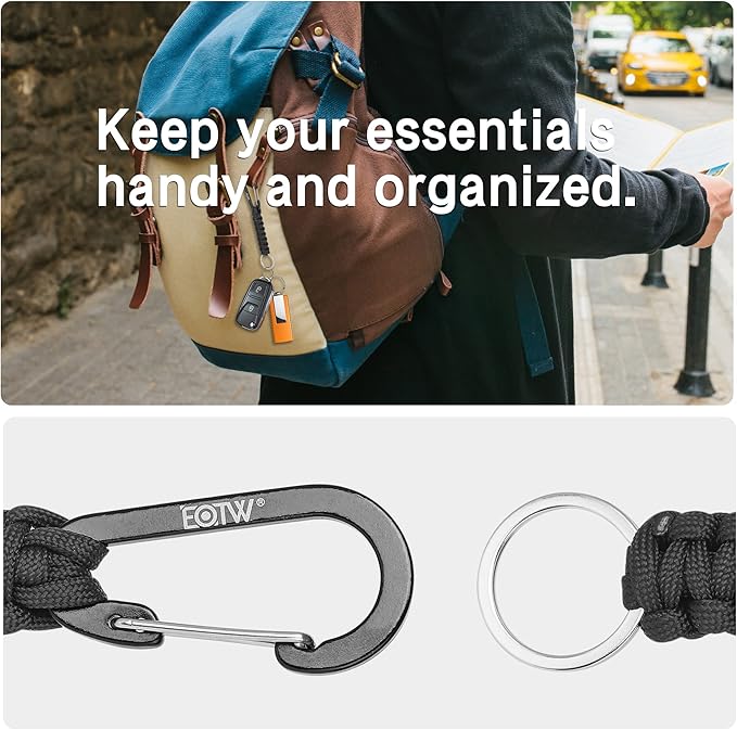 EOTW Paracord Keychain for Men Women Paracord Carabiner Backpack Keychain - Image 5