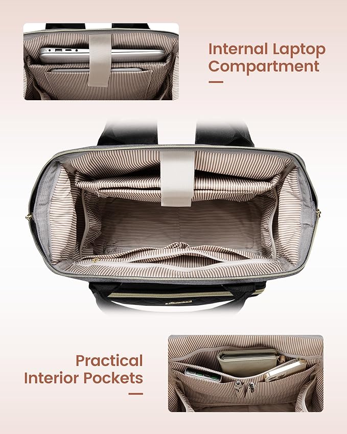 LOVEVOOK Laptop Backpack for Women, 15.6'' Waterproof Nurse Bag Teacher Work - Image 3