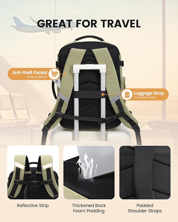LOVEVOOK 40L Travel Backpack for Men Women, Waterproof Carry On Backpack for - Image 6