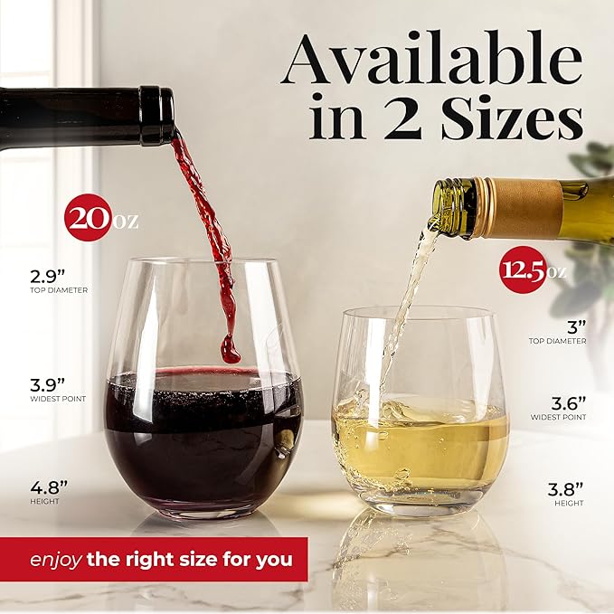 Vivocci Unbreakable Plastic Stemless Wine Glasses 12. 5 oz | 100% Tritan Heavy - Image 6