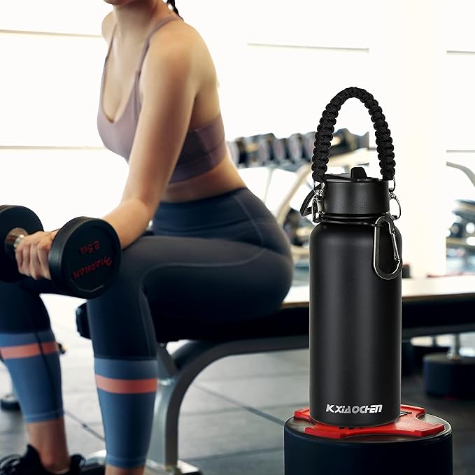 KXIAOCHEN Insulated Water Bottle, Stainless Steel Water Bottle, 2 Lids - Image 8