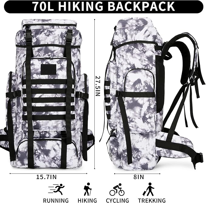 Hiking Backpack for Men 70L/100L Camping Backpack Military Rucksack Molle 3 - Image 2