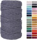 Gray Macrame Cotton Cord 4mm x 109 Yards by AestheticDesignforYou