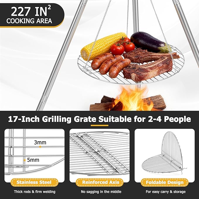 Stainless Steel Campfire Tripod - Image 5