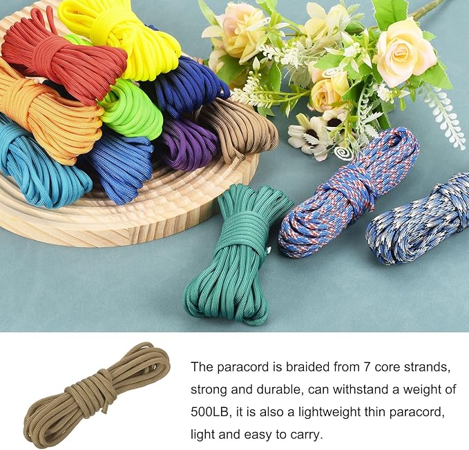 550 Paracord Rope 10ft, 4mm Thin Paracord Nylon Cord 7-Strand Core - Image 3