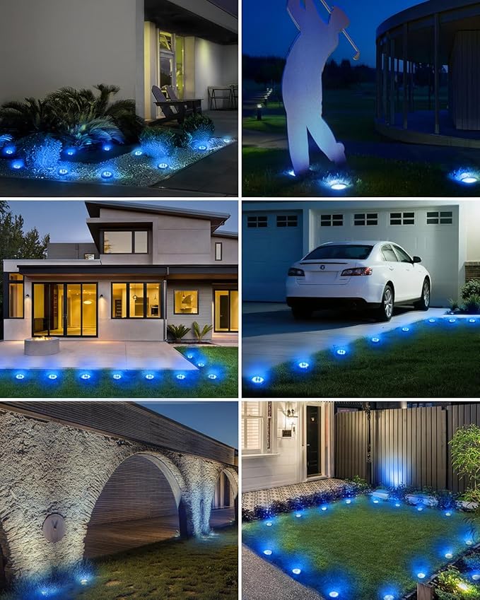 btfarm 4 Pack Solar Lights Outdoor, 8 LED Solar Ground Lights IP65 Waterproof - Image 7