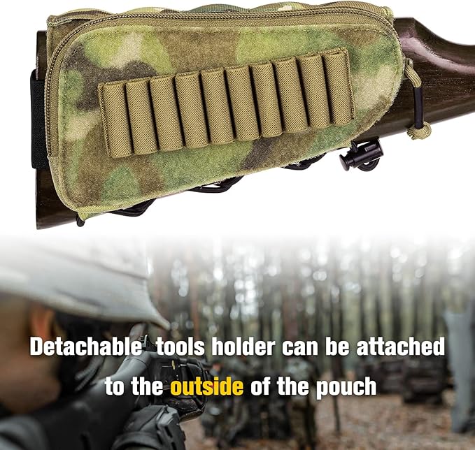PETAC GEAR Tactical Buttstock Rifle Stock Pack/Adjustable Shell Holder Cheek - Image 2